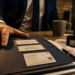 Agent d assurance mandat assurance : dossier, ORIAS et stylo rouge