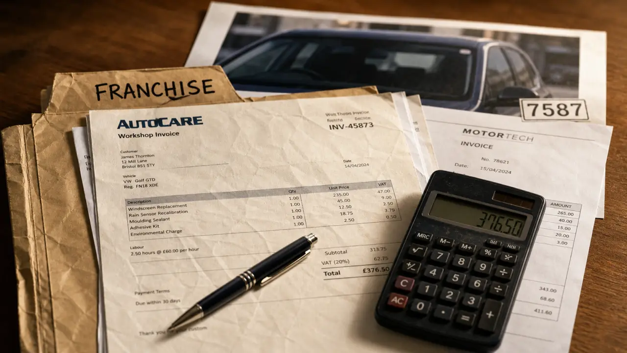 Comptabilisation franchise assurance véhicule, compte 7587