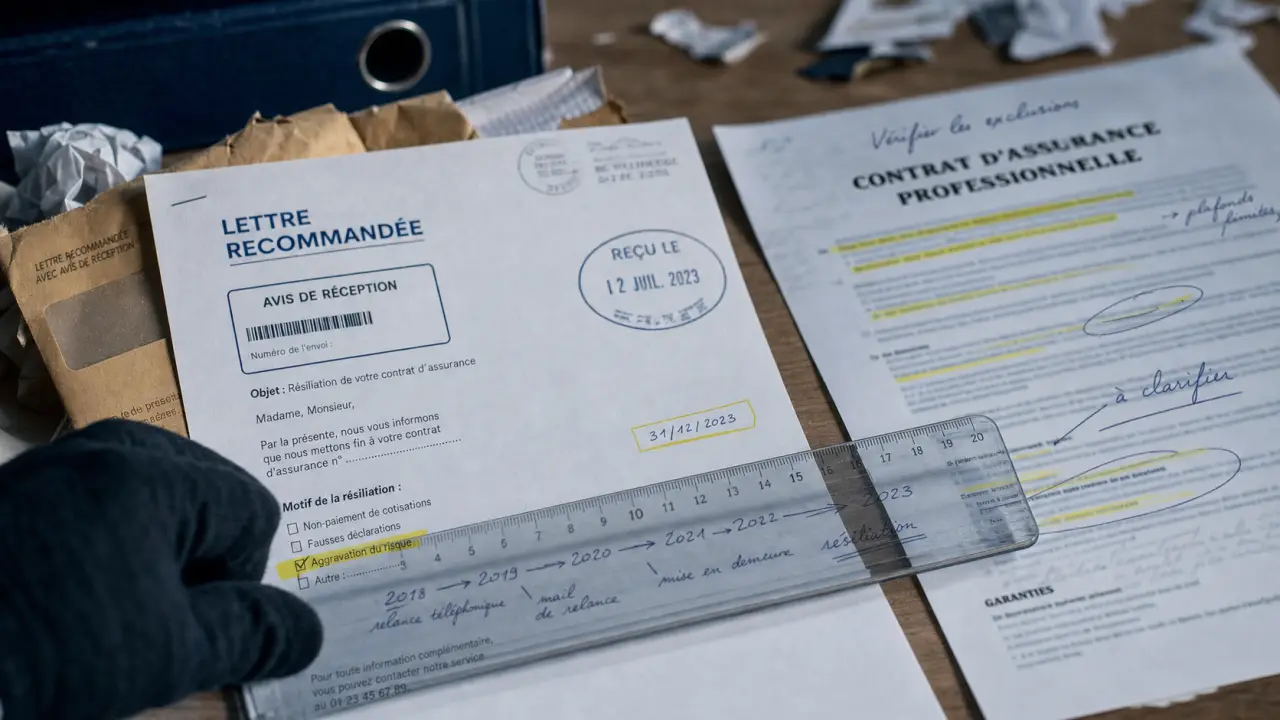 Contestation refus d'indemnisation assurance professionnelle : lettre recommandée et preuves