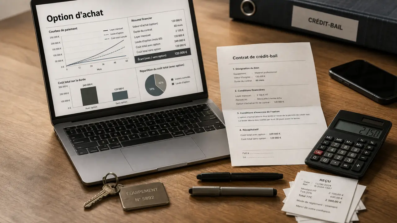 Crédit bail professionnel : option d’achat et contrat de financement matériel