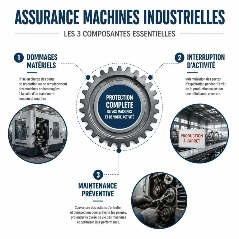 Schéma des garanties d'une assurance machine industrielle