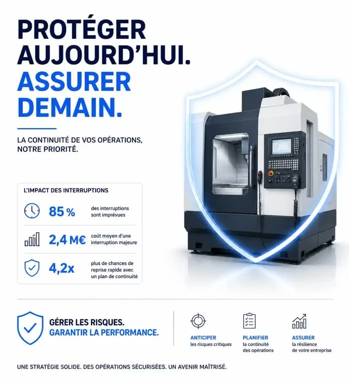 Assurance prêt matériel professionnel protégeant une machine industrielle