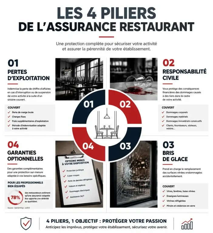 Infographie sur les points de vigilance pour changer d'assurance restaurant