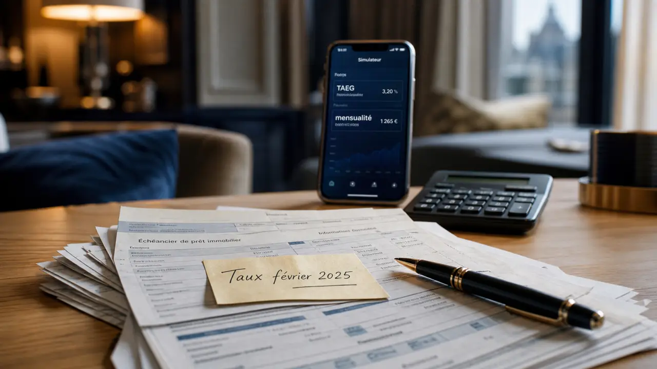 taux crédit immobilier fevrier 2025 : TAEG et mensualités