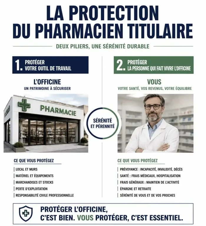 Schéma de protection du pharmacien titulaire et de son officine