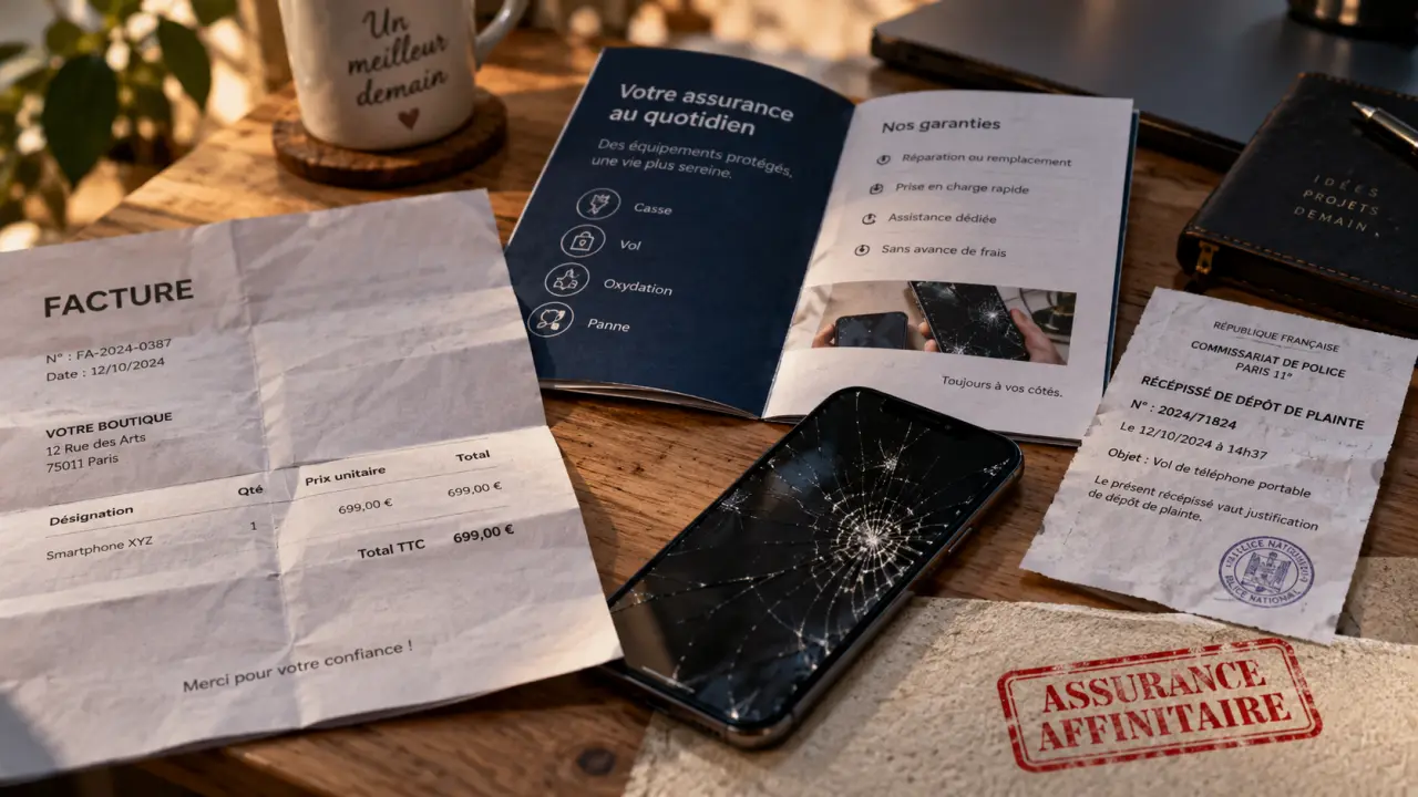 Assurance affinitaire : facture, smartphone fissuré et exclusions de garantie