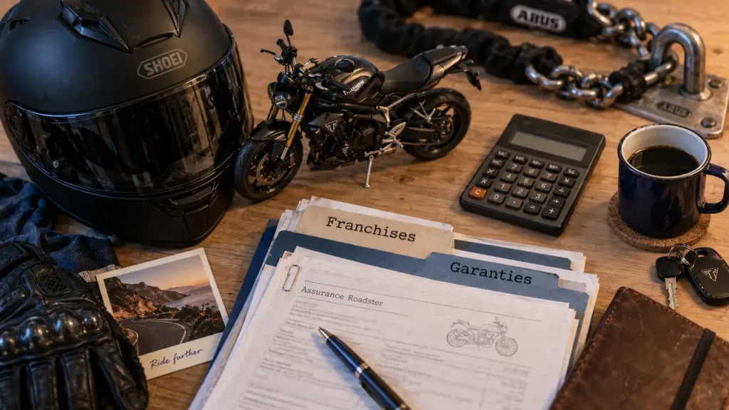 Assurance moto roadster : franchises et garanties pour indemnisation